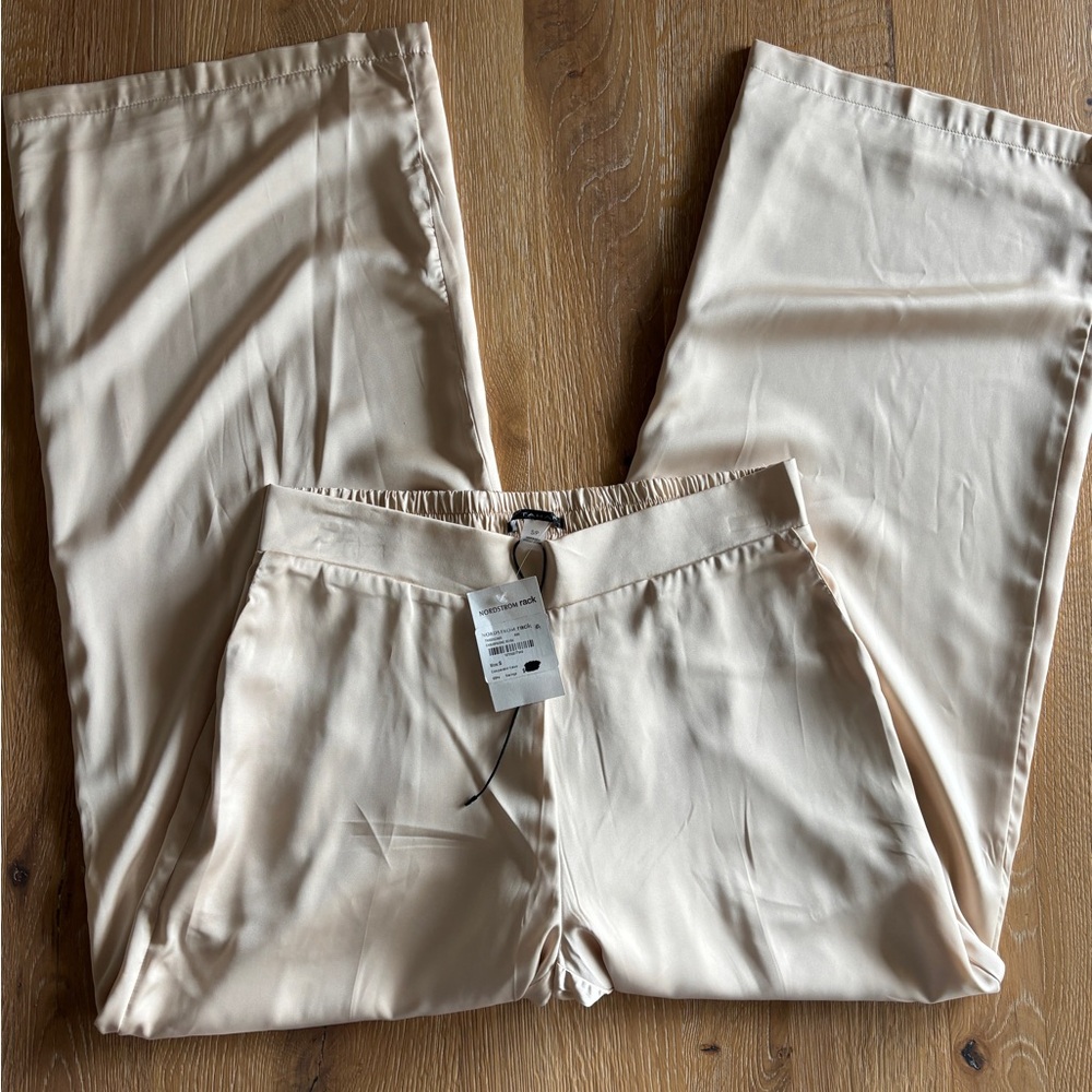 Tahari Satin Trousers in Champagne